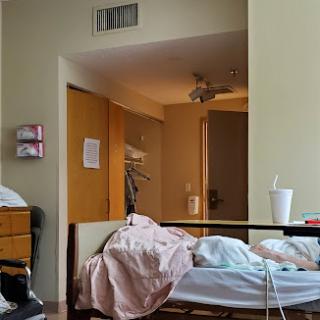 A glimpse into a hospital patient room, showcasing the setting and environment.
