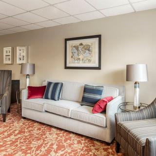 A cozy living room with a grey sofa, colorful cushions, and artistic wall decor.