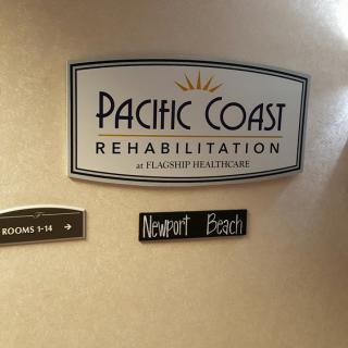 Sign for Pacific Coast Rehabilitation at Newport Beach.