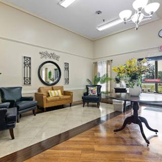 A stylish and inviting lobby with elegant seating arrangements and decorative elements.