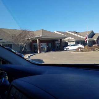 A view of a residential facility on a sunny day.