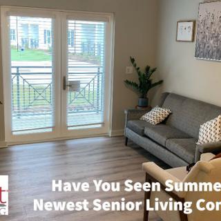 A modern senior living community apartment with cozy decor.