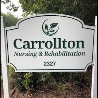 Sign for Carrollton Nursing & Rehabilitation facility.
