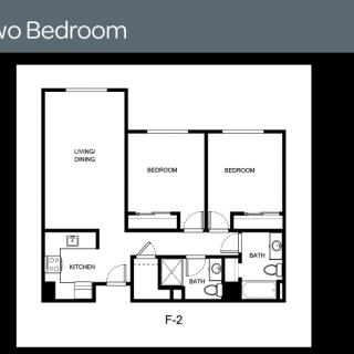 Two-bedroom apartment floor plan.