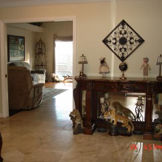A beautifully decorated living space featuring elegant furniture and ornate decorations.