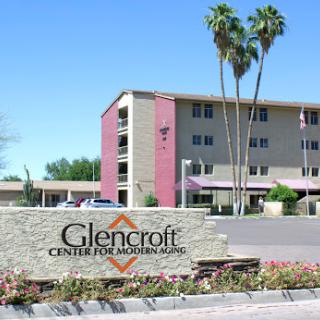 The Glencroft Center for Rehabilitation, a modern healthcare facility surrounded by palm trees.