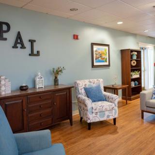A cozy, modern living room with comfortable seating and elegant decor.