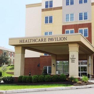 The entrance to the Healthcare Pavilion building.