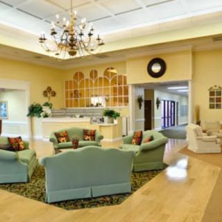 A welcoming lobby with comfortable seating and elegant decor.