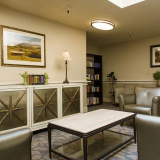 A cozy and well-furnished lobby with comfortable seating and stylish decor.