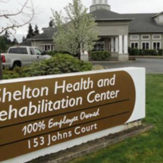 Shelton Health and Rehabilitation Center sign in front of the facility.