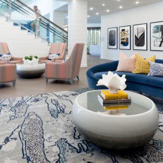 A modern living room with stylish furniture and contemporary decor.