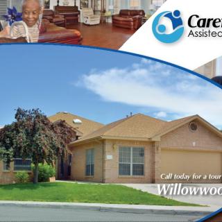 Image of an assisted living facility labeled Willowwood.