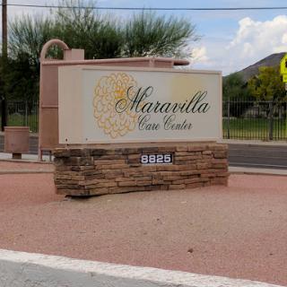 Entrance sign for Maravilla, indicating a community or residential area.
