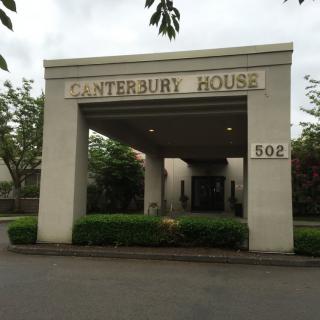 Entrance of Canterbury House featuring a covered driveway.