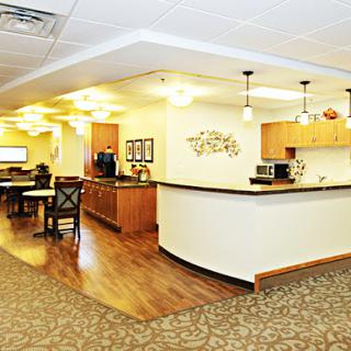 Welcoming lobby area with modern decor and warm lighting.