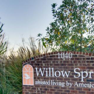 Entrance sign for Willow Springs Assisted Living.