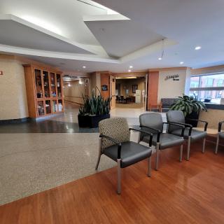 A spacious and inviting waiting area in a medical facility.