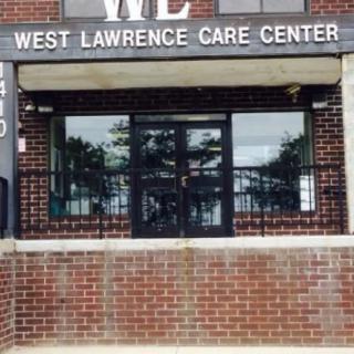 Entrance to the West Lawrence Care Center with visible signage.