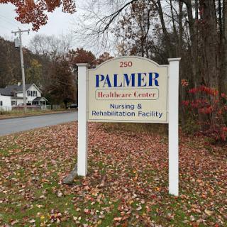 Sign for Palmer Healthcare Center, a nursing and rehabilitation facility.