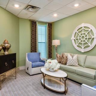 A cozy living room with stylish decor and comfortable furniture.