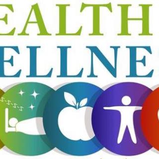 Visual elements representing health and wellness concepts.