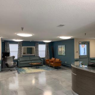 A modern lounge area featuring comfortable seating and a welcoming atmosphere.