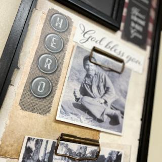 A beautifully arranged wall display featuring vintage photos and inspirational messages.