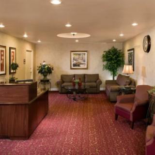 A welcoming lobby area with comfortable seating and elegant decor.