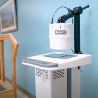 A medical therapy device in a clinical setting.
