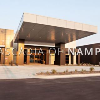 Modern entrance of the Cascadia of Nampa building.