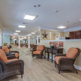 A spacious and inviting lobby area with comfortable seating.
