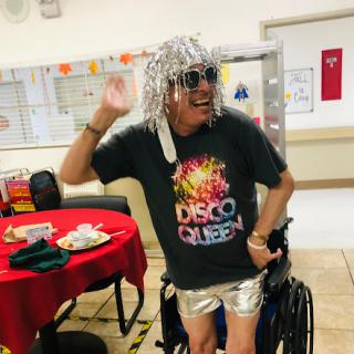 Embracing the disco spirit with style and energy!