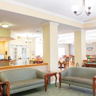 A bright and inviting lobby with comfortable seating arrangements and modern decor.