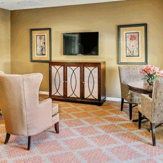 Cozy living room with stylish furniture and decor.