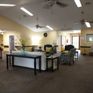 A bright and spacious lounge area designed for comfort and relaxation.