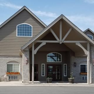 A large residential building with a welcoming entrance.