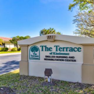 Entrance sign for The Terrace at Clearwater, a skilled nursing and rehabilitation center.