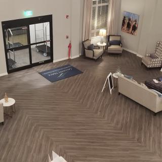 A modern lobby area featuring comfortable seating and tasteful decor.