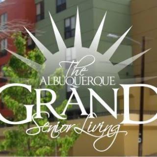 The Albuquerque Grand Senior Living logo overlaid on a building.