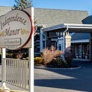 Entrance to Independence Manor senior living facility.