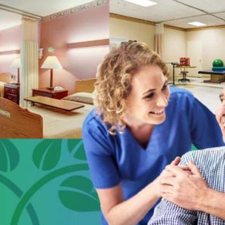 A nurse providing care and support to an elderly patient in a hospital setting.
