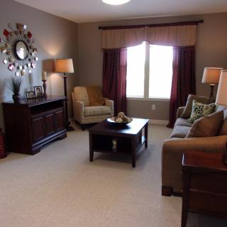 Cozy living room with comfortable seating and stylish decor.