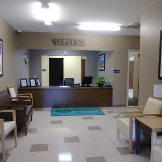 A bright and welcoming reception area designed for a pleasant visitor experience.