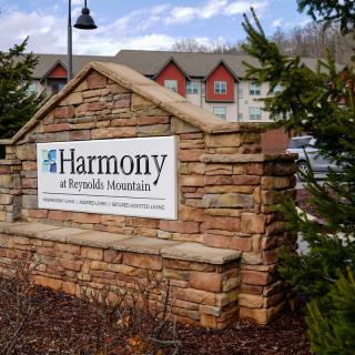 Entrance sign for Harmony at Terrace Mountain housing development.