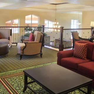 A cozy living room with comfortable sofas and elegant interior design.