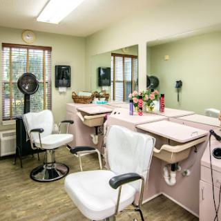 A well-equipped and inviting hair salon ready for clients.