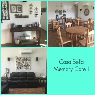 Interior views of Casa Bela Memory Care II showcasing living and dining areas.