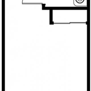 A simple architectural floor plan layout.