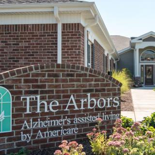 Entrance to The Arbors, an Alzheimer's assisted living facility by Americare.